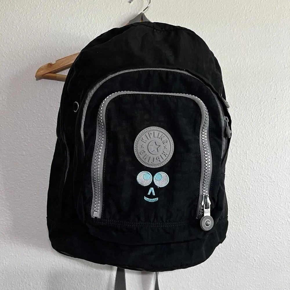 Kipling Hiker Expandable Backpack -Black Mint Trim